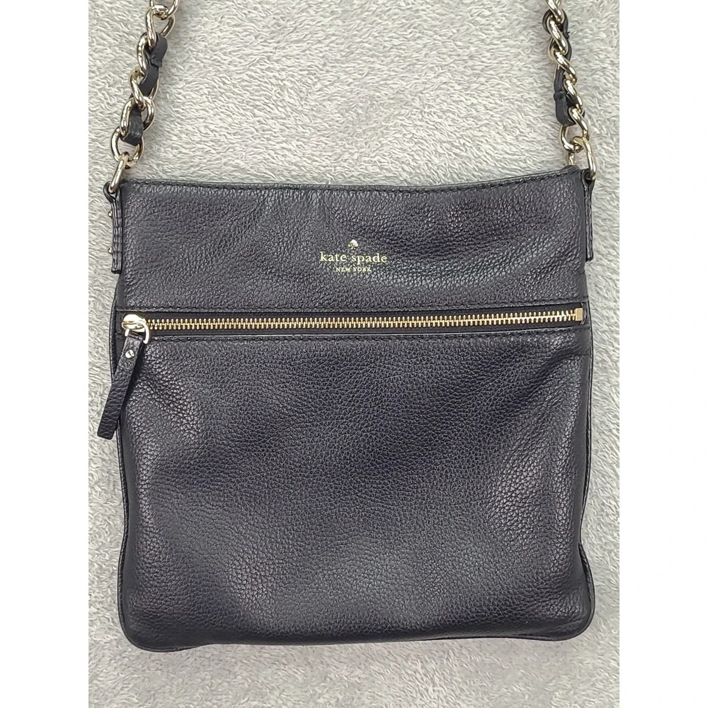 Kate Spade New York Pebbled Cow Leather Crossbody Purse with Zipper Closure